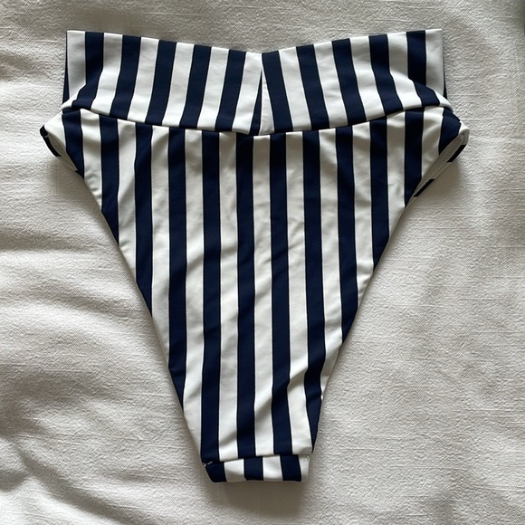 Aerie high cut cheeky bikini bottom - size S - navy and blue - Picture 2 of 3